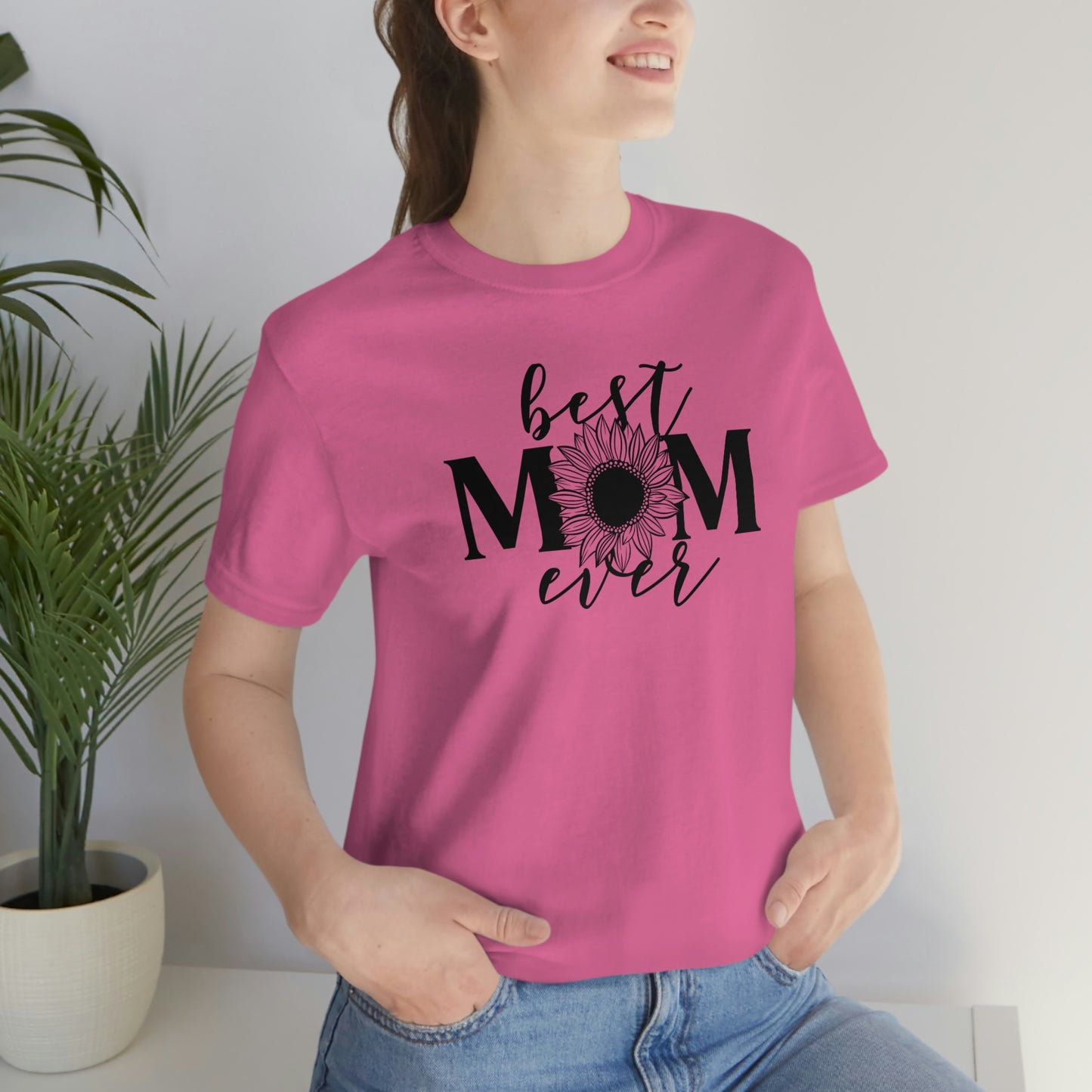 Best Mom Ever Sunflower/ Mother's Day /Gift for mom / Baby Shower Unisex Jersey Short Sleeve Tee