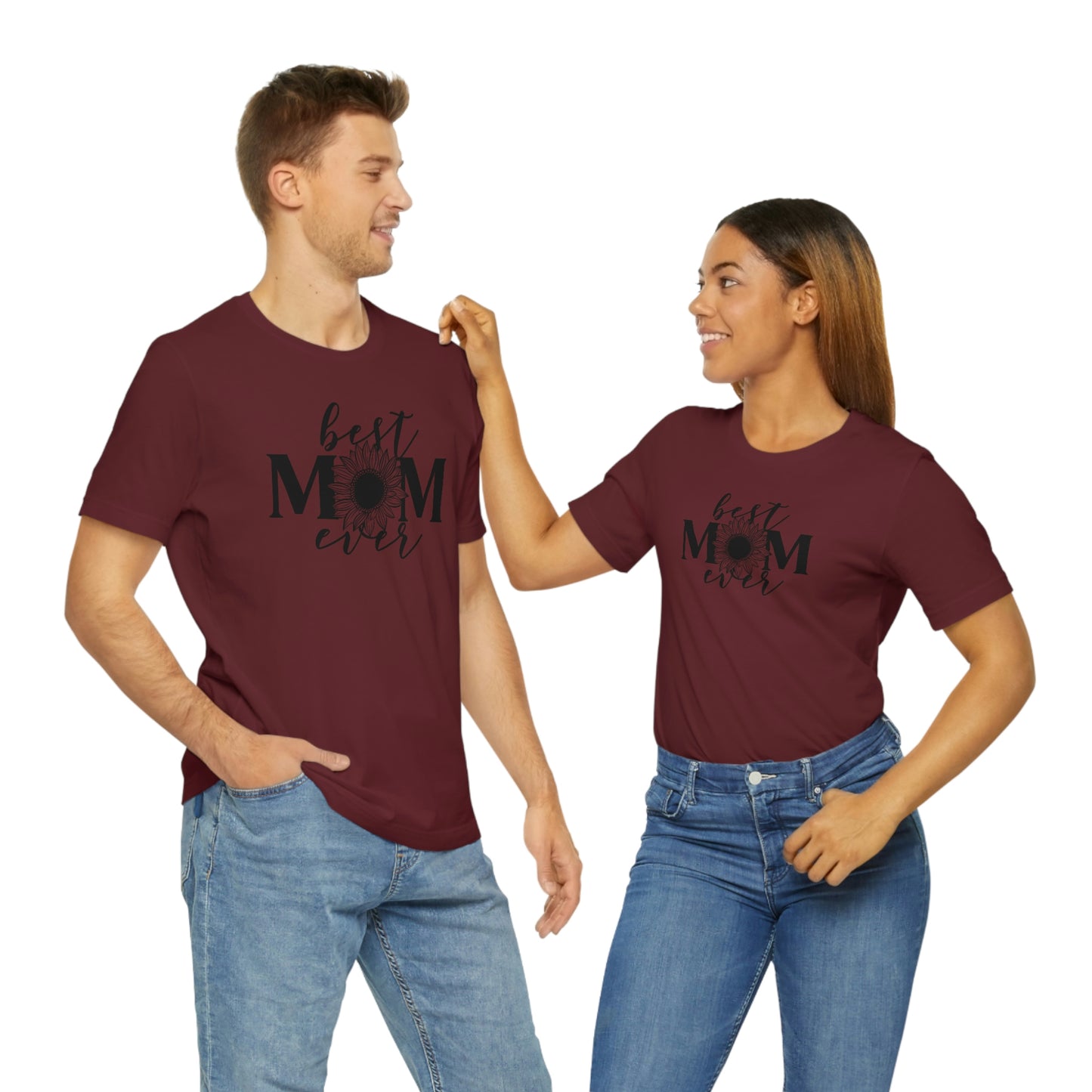 Best Mom Ever Sunflower/ Mother's Day /Gift for mom / Baby Shower Unisex Jersey Short Sleeve Tee