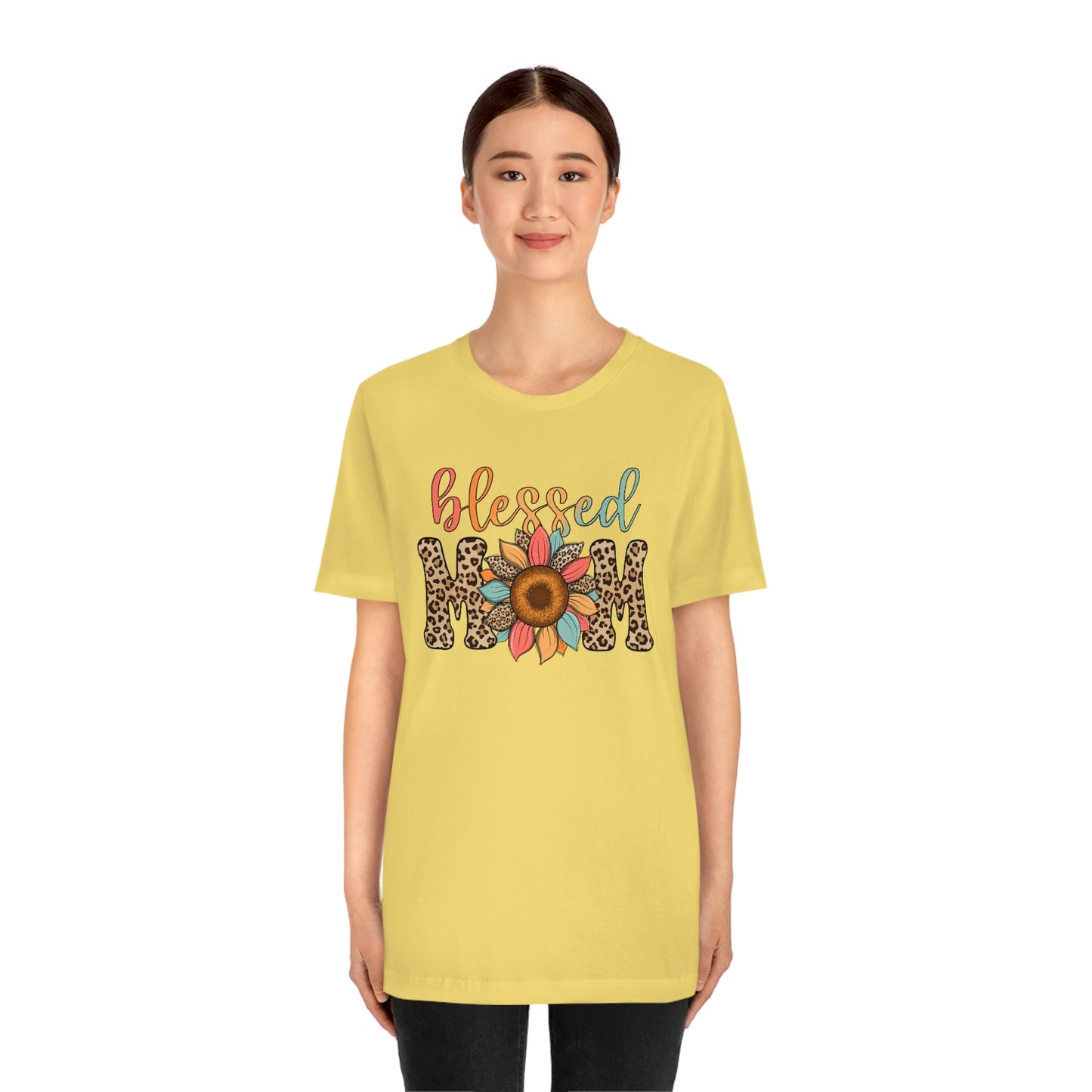 Blessed Mom Sunflower/ BOHO/ Mother's Day/Unisex Jersey Short Sleeve Tee