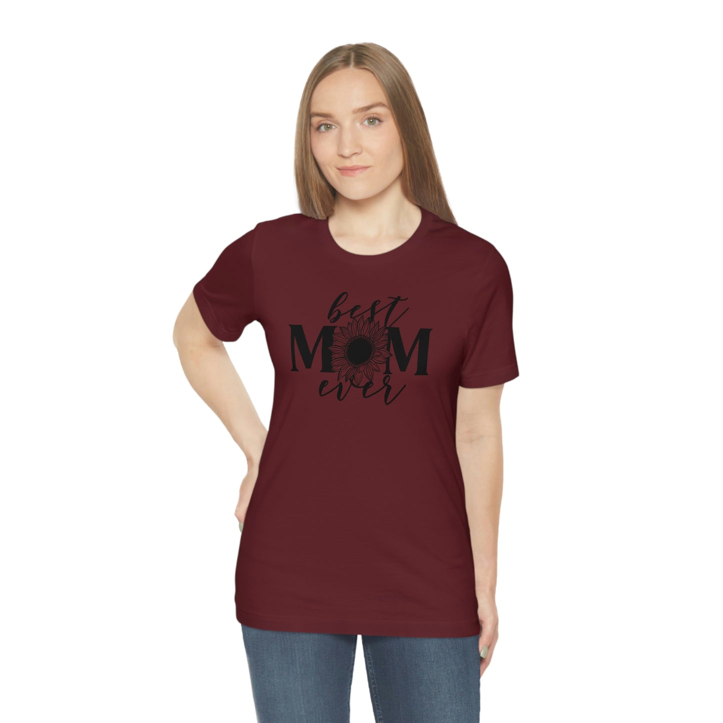 Best Mom Ever Sunflower/ Mother's Day /Gift for mom / Baby Shower Unisex Jersey Short Sleeve Tee