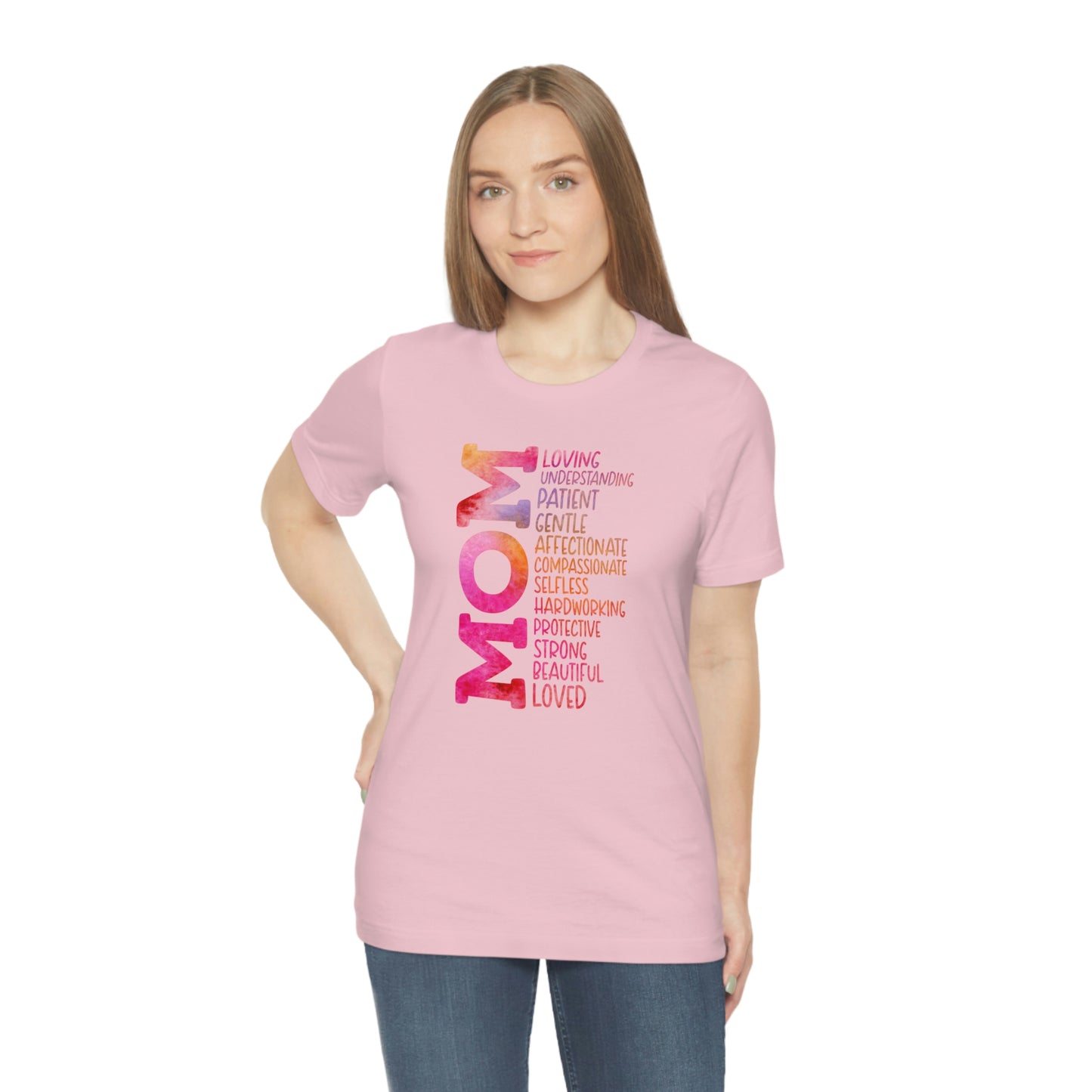 Descriptive Mom/Mother's Day/Gift / Cute Mom / Baby Shower / Mom List Unisex Jersey Short Sleeve Tee