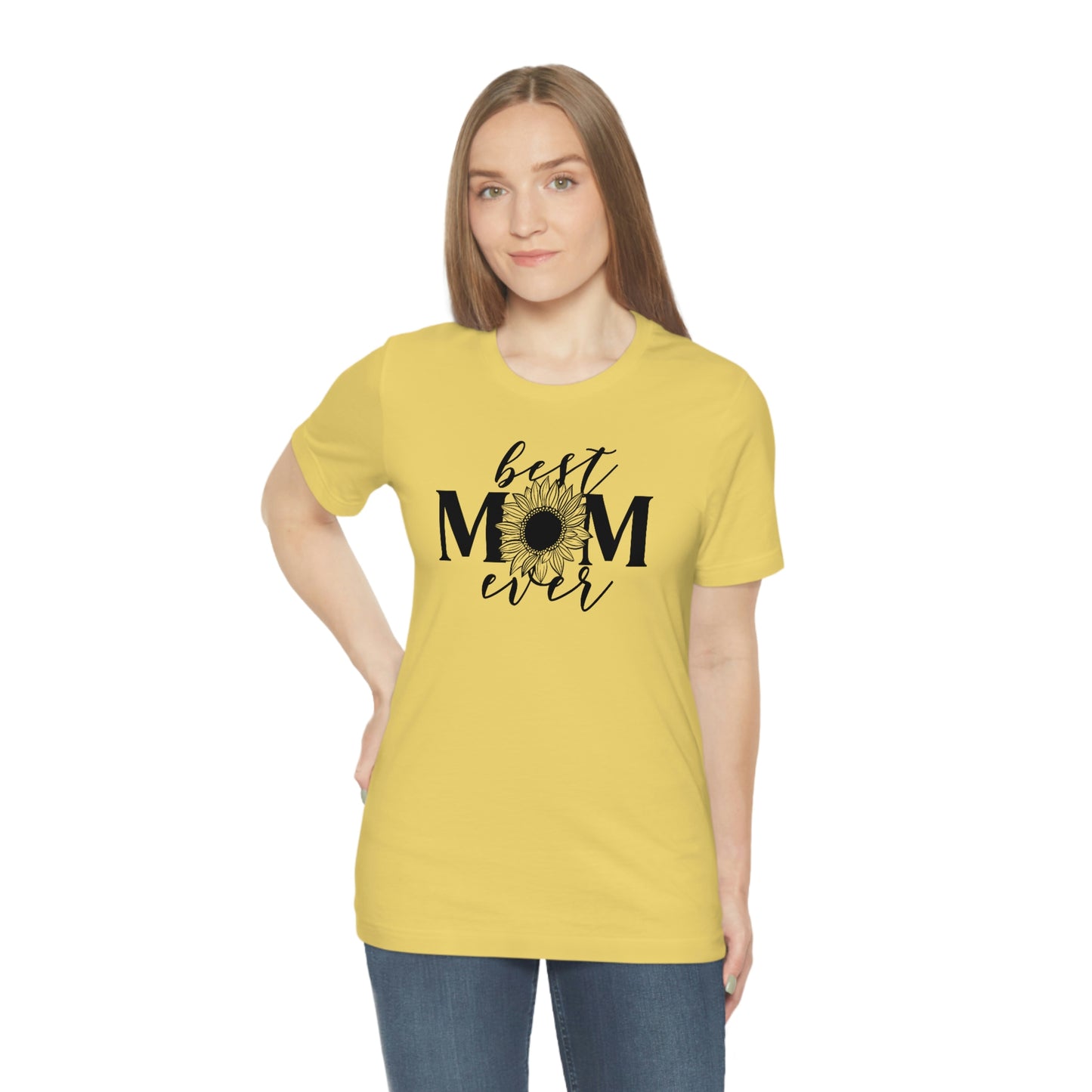 Best Mom Ever Sunflower/ Mother's Day /Gift for mom / Baby Shower Unisex Jersey Short Sleeve Tee