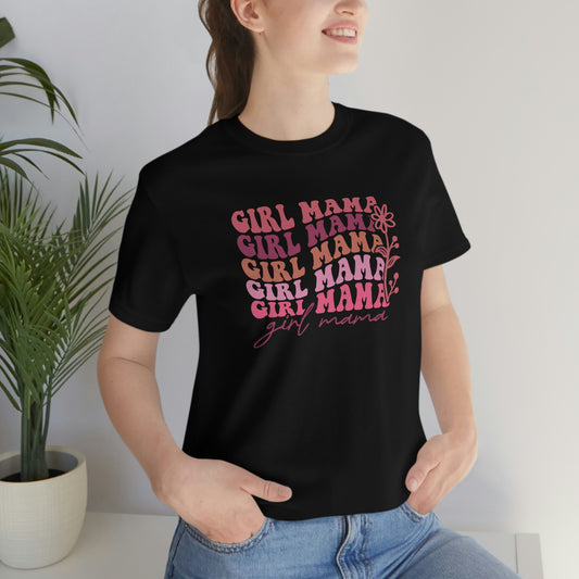 Girl Mama Repeat Retro Unisex Jersey Short Sleeve Tee Shirt