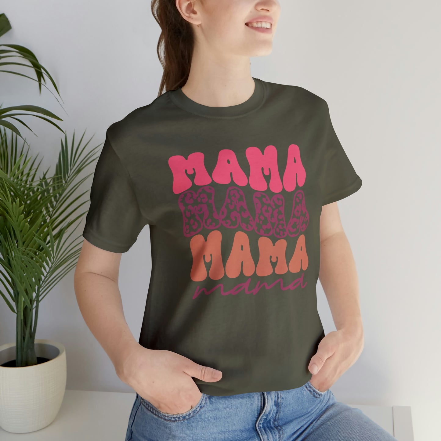 Retro Mama Repeat  Unisex Jersey Short Sleeve Tee Shirt