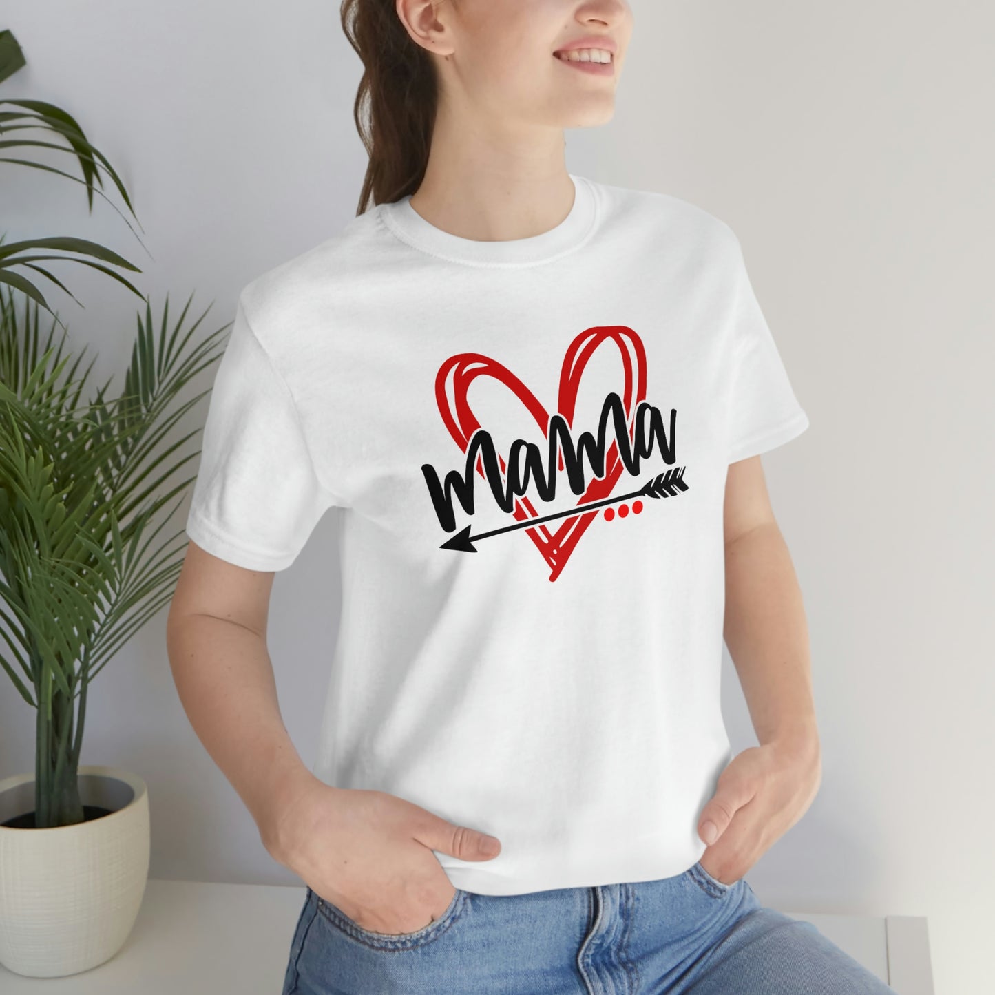 Scribble Heart Mama/ Cute Mama/ Mother's Day/ Baby Shower/ Gift/ Christmas Unisex Jersey Short Sleeve Tee