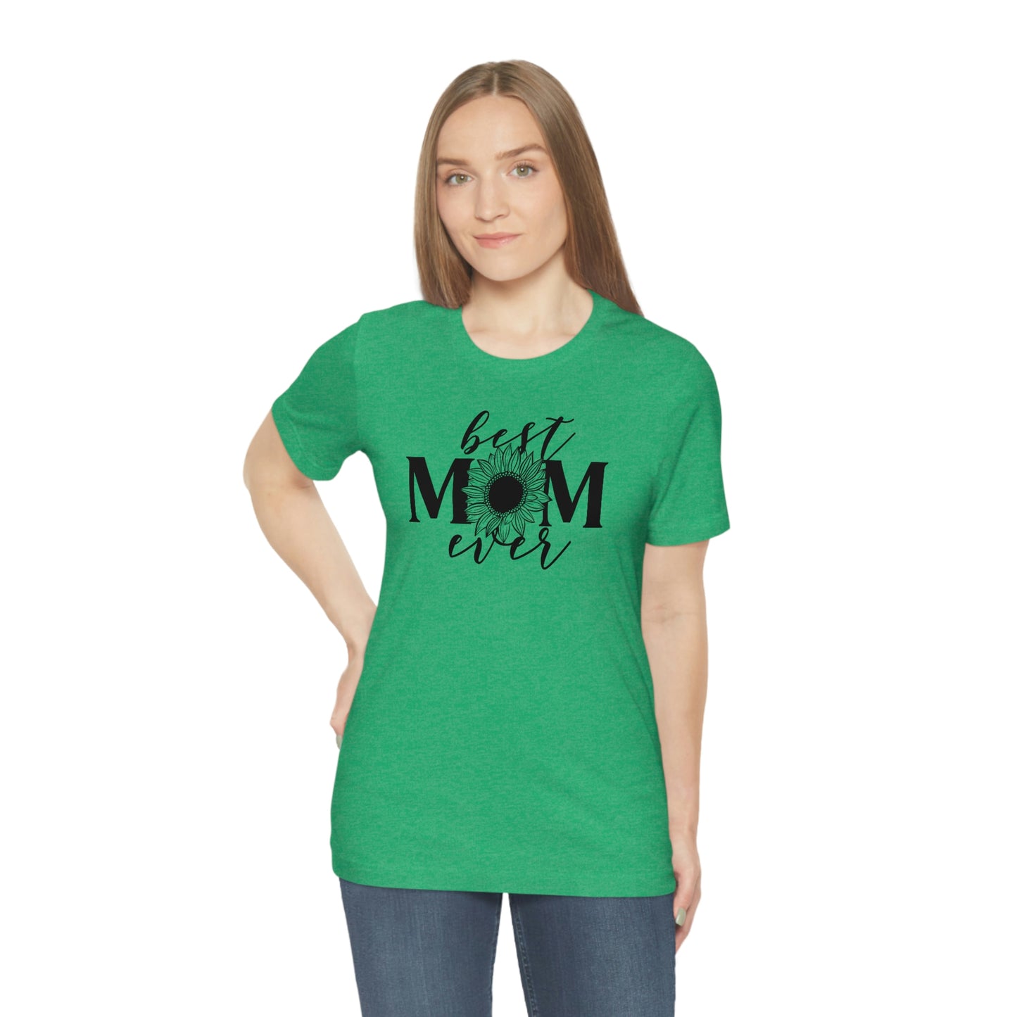 Best Mom Ever Sunflower/ Mother's Day /Gift for mom / Baby Shower Unisex Jersey Short Sleeve Tee